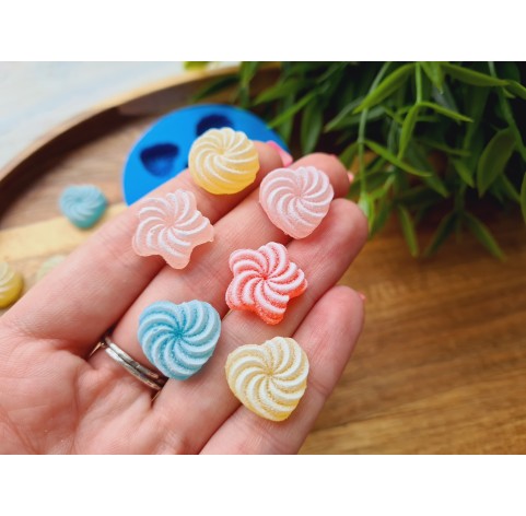 Silicone mold, Set of sweets, style 12, 6 elements, ~ 1.6 cm, H:0.6 cm