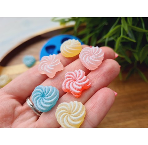 Silicone mold, Set of sweets, style 12, 6 elements, ~ 1.6 cm, H:0.6 cm
