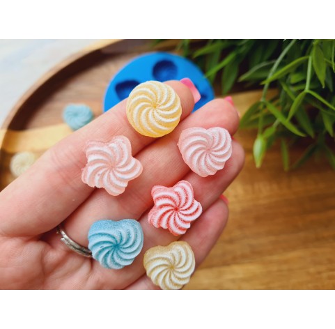 Silicone mold, Set of sweets, style 12, 6 elements, ~ 1.6 cm, H:0.6 cm