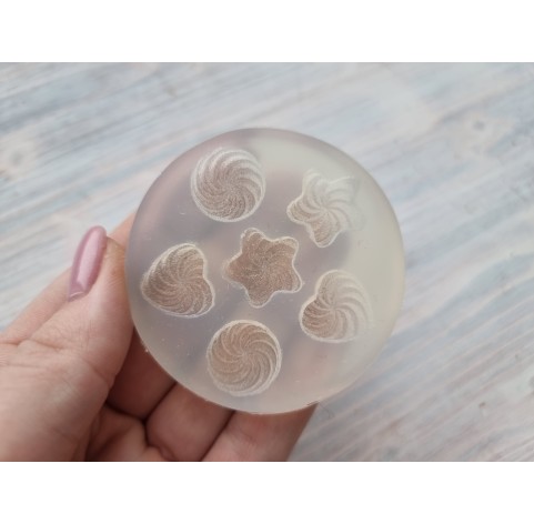 Silicone mold, Set of sweets, style 12, 6 elements, ~ 1.6 cm, H:0.6 cm