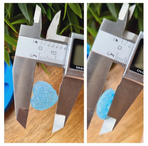 Silicone mold, Sugar candy, style 5, heart, 14 elements, ~ 1.5 cm, H:0.6 cm