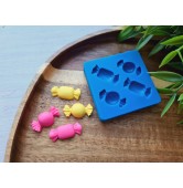 Silicone mold, Candy, style 14, 4 elements, ~ 2.2-2.3*0.9-1.1 cm, H:0.4-0.6 cm