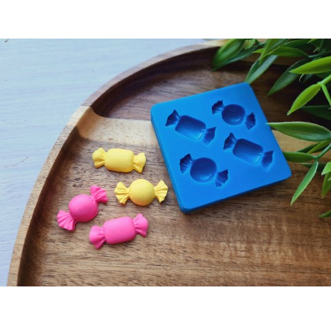 Silicone mold, Candy, style 14, 4 elements, ~ 2.2-2.3*0.9-1.1 cm, H:0.4-0.6 cm