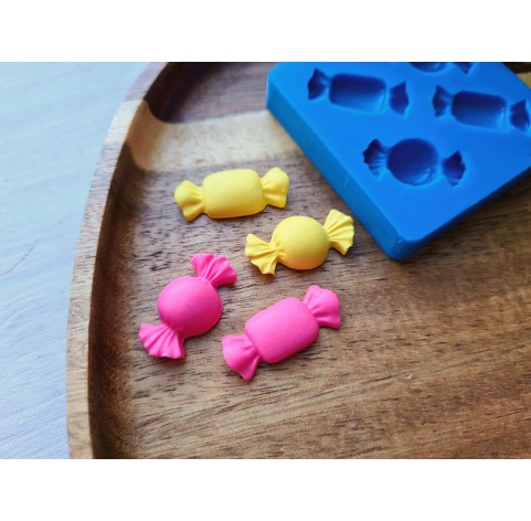 Silicone mold, Candy, style 14, 4 elements, ~ 2.2-2.3*0.9-1.1 cm, H:0.4-0.6 cm