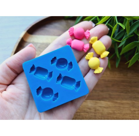 Silicone mold, Candy, style 14, 4 elements, ~ 2.2-2.3*0.9-1.1 cm, H:0.4-0.6 cm