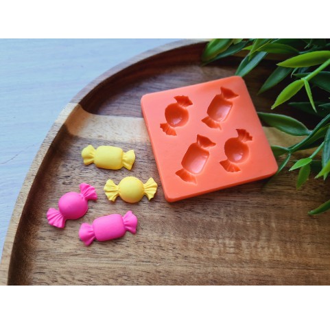 Silicone mold, Candy, style 14, 4 elements, ~ 2.2-2.3*0.9-1.1 cm, H:0.4-0.6 cm