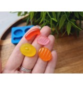 Silicone mold, Set of sweets, style 12, 4 elements, ~ 1.7-2.2*0.9-1.6 cm, H:0.5 cm