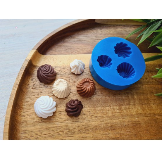 Silicone mold, Set of sweets, style 14, 3 elements, ~ Ø 1.5-1.7 cm, H:1.1 cm