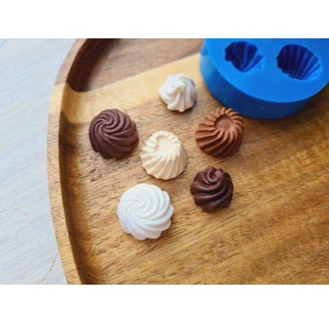 Silicone mold, Set of sweets, style 14, 3 elements, ~ Ø 1.5-1.7 cm, H:1.1 cm