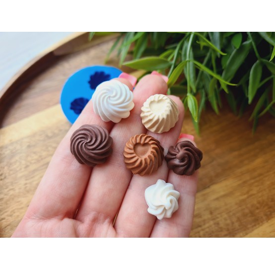 Silicone mold, Set of sweets, style 14, 3 elements, ~ Ø 1.5-1.7 cm, H:1.1 cm