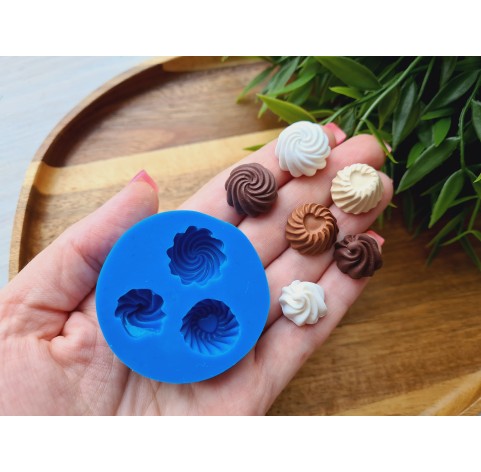 Silicone mold, Set of sweets, style 14, 3 elements, ~ Ø 1.5-1.7 cm, H:1.1 cm