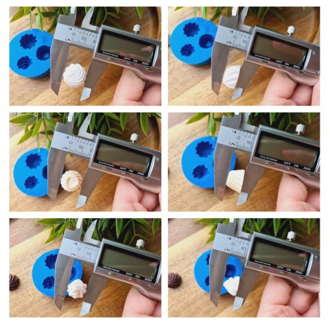 Silicone mold, Set of sweets, style 14, 3 elements, ~ Ø 1.5-1.7 cm, H:1.1 cm