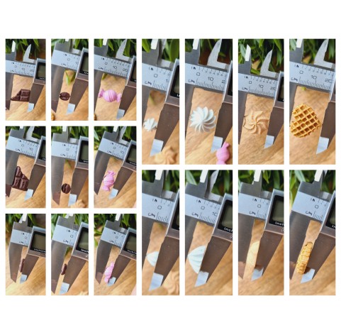 Silicone mold, Set of sweets, style 15, 13 elements, ~ 0.8-2.2 cm, H:0.3-0.8 cm