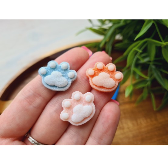 Silicone mold, Sugar candy, style 6, dog feet, 7 elements, ~ 1.7-2.2 cm, H:0.5 cm