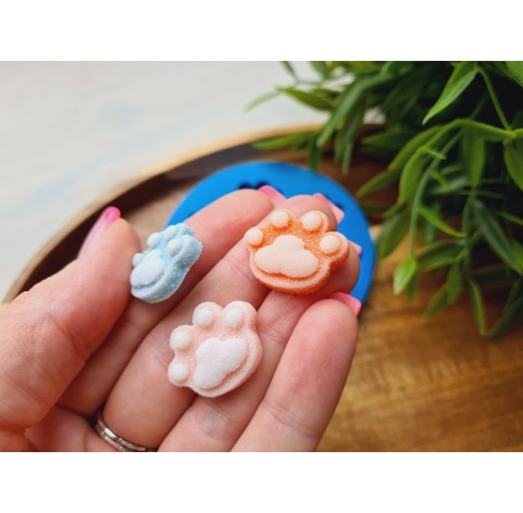 Silicone mold, Sugar candy, style 6, dog feet, 7 elements, ~ 1.7-2.2 cm, H:0.5 cm