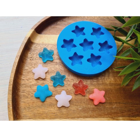 Silicone mold, Sugar candy, style 7, star, 7 elements, ~ Ø 1.7 cm, H:0.6 cm