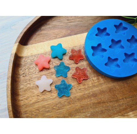 Silicone mold, Sugar candy, style 7, star, 7 elements, ~ Ø 1.7 cm, H:0.6 cm