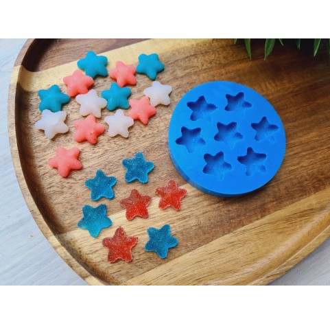 Silicone mold, Sugar candy, style 7, star, 7 elements, ~ Ø 1.7 cm, H:0.6 cm