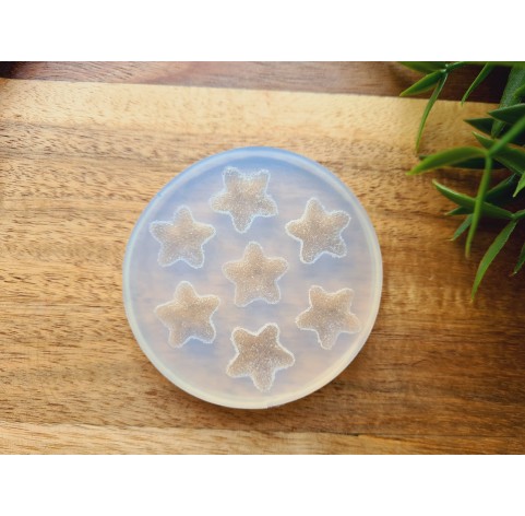 Silicone mold, Sugar candy, style 7, star, 7 elements, ~ Ø 1.7 cm, H:0.6 cm