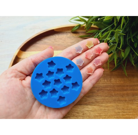 Silicone mold, Sugar candy, style 8, star, small, 13 elements, ~ 1 cm, H:0.5 cm