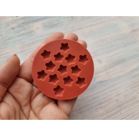 Silicone mold, Sugar candy, style 8, star, small, 13 elements, ~ 1 cm, H:0.5 cm