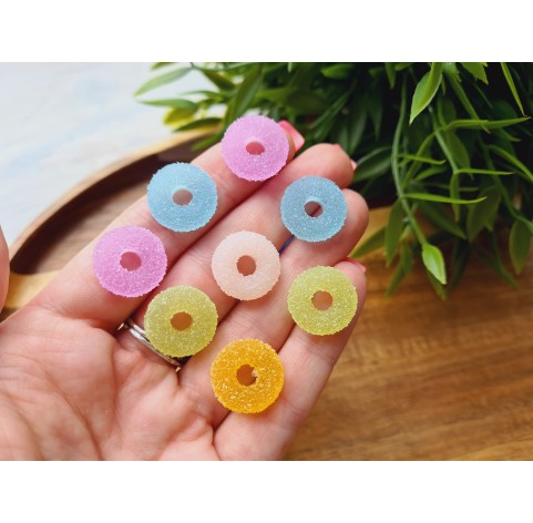 Silicone mold, Sugar candy, style 10, round, 7 elements, ~ 1.6 cm, H:0.5 cm