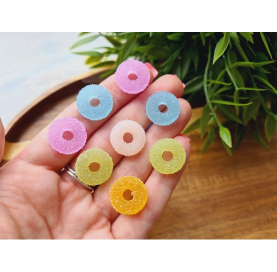 Silicone mold, Sugar candy, style 10, round, 7 elements, ~ 1.6 cm, H:0.5 cm
