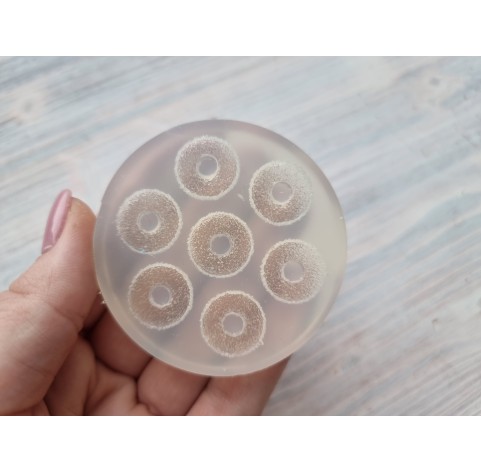 Silicone mold, Sugar candy, style 10, round, 7 elements, ~ 1.6 cm, H:0.5 cm