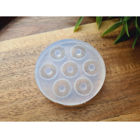 Silicone mold, Sugar candy, style 10, round, 7 elements, ~ 1.6 cm, H:0.5 cm
