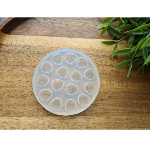Silicone mold, Sugar candy, style 11, rounded triangle, 15 elements, ~ 1.3 cm, H:0.7 cm