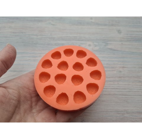 Silicone mold, Sugar candy, style 11, rounded triangle, 15 elements, ~ 1.3 cm, H:0.7 cm