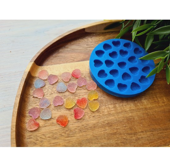 Silicone mold, Sugar candy, style 12, heart, 21 elements, ~ 1*1 cm, H:0.5 cm
