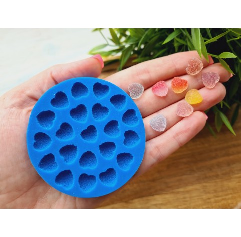 Silicone mold, Sugar candy, style 12, heart, 21 elements, ~ 1*1 cm, H:0.5 cm