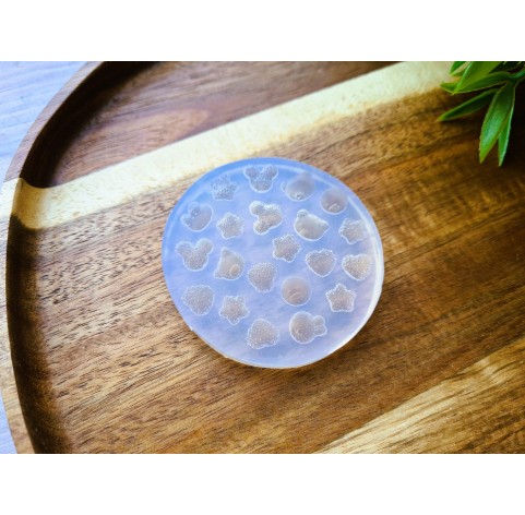 Silicone mold, Set of sweets, style 15, 21 elements, ~ 0.7-1 cm, H:0.3-0.5 cm