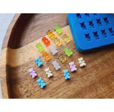 Silicone mold, Jelly candy, style 7, bear, mini, 12 elements, ~ 0.3*0.6 cm, H:0.3 cm