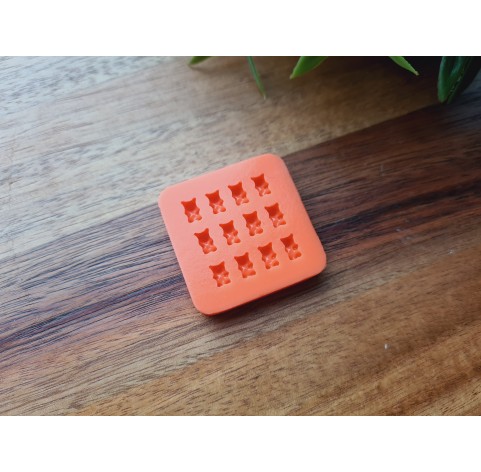 Silicone mold, Jelly candy, style 7, bear, mini, 12 elements, ~ 0.3*0.6 cm, H:0.3 cm
