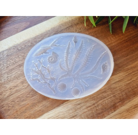 Silicone mold, Sea life set, style 4, 8 elements, ~ 0.6-5.2 cm, H:0.2-0.5 cm