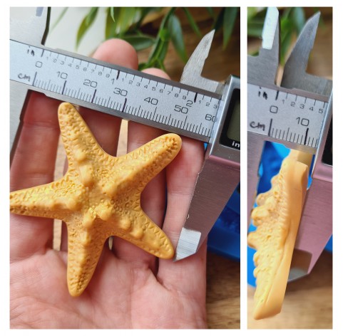Silicone mold, Starfish, style 2, ~ Ø 5.8 cm, H:1.3 cm