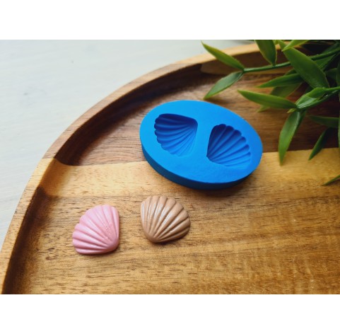 Silicone mold, Seashell, style 4, 2 elements, ~ 1.7*2 cm, H:0.6 cm