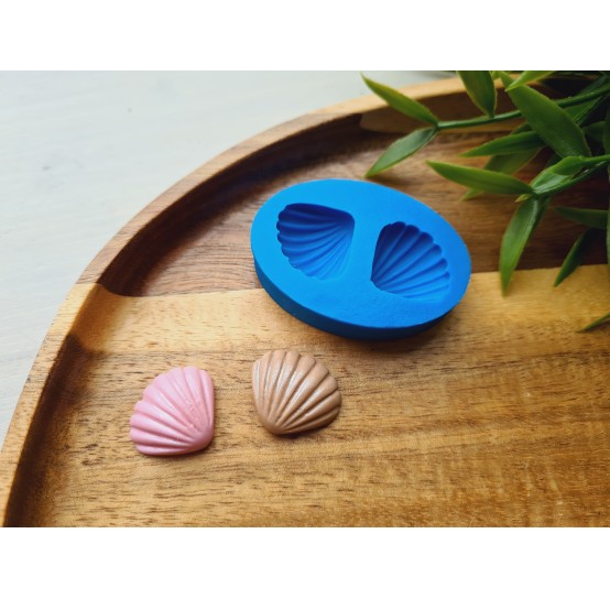 Silicone mold, Seashell, style 4, 2 elements, ~ 1.7*2 cm, H:0.6 cm