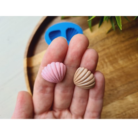 Silicone mold, Seashell, style 4, 2 elements, ~ 1.7*2 cm, H:0.6 cm