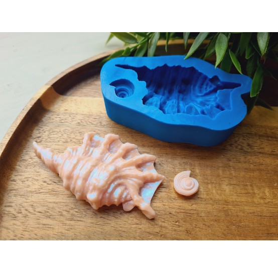 Silicone mold, Seashell, style 6, large, 2 elements, ~ 1.2-7.5 cm, H:0.6-1.6 cm