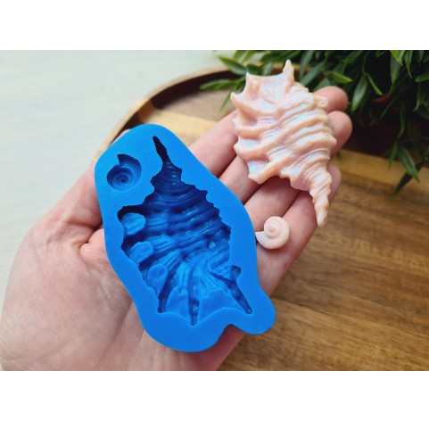 Silicone mold, Seashell, style 6, large, 2 elements, ~ 1.2-7.5 cm, H:0.6-1.6 cm