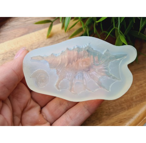 Silicone mold, Seashell, style 6, large, 2 elements, ~ 1.2-7.5 cm, H:0.6-1.6 cm