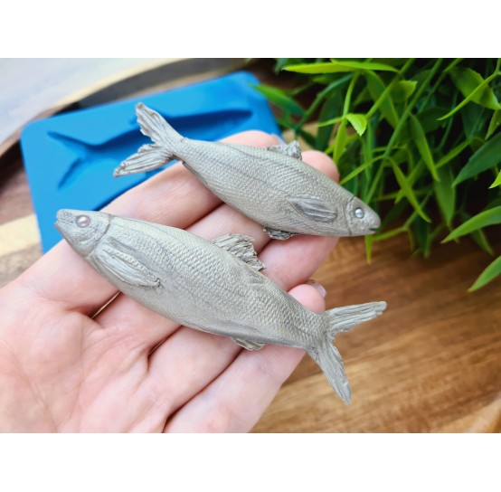 Silicone mold, Fish, style 2, 2 elements, ~ 2.6*6.8 cm, 2.6*8.3 cm, H:0.7-0.9 cm