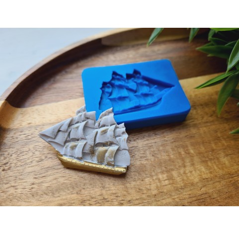 Silicone mold, Ship, ~ 3.1*4.6 cm, H:0.4 cm