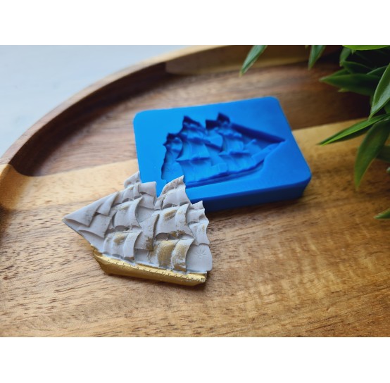 Silicone mold, Ship, ~ 3.1*4.6 cm, H:0.4 cm