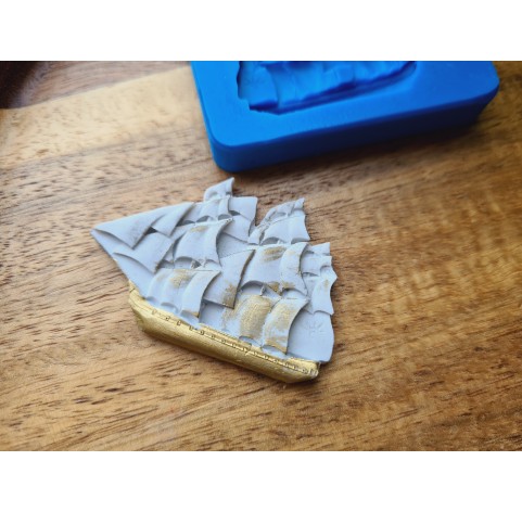 Silicone mold, Ship, ~ 3.1*4.6 cm, H:0.4 cm