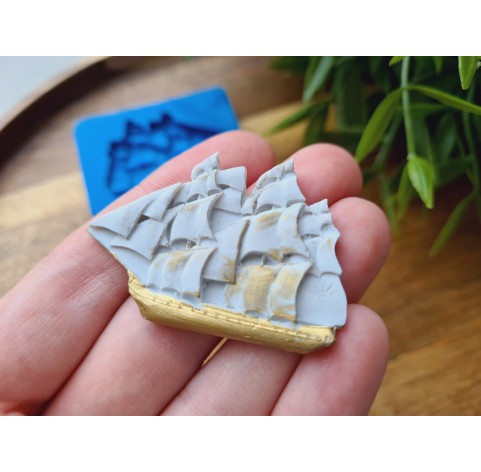 Silicone mold, Ship, ~ 3.1*4.6 cm, H:0.4 cm