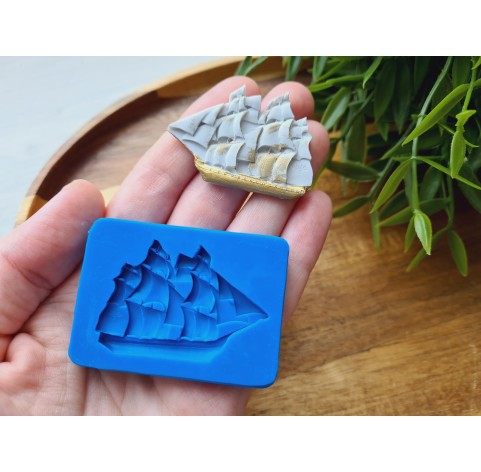 Silicone mold, Ship, ~ 3.1*4.6 cm, H:0.4 cm